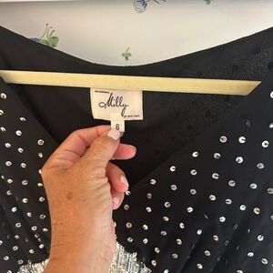 Milly Black and Silver High Low Dress